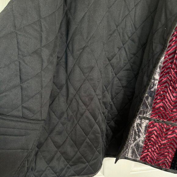 Vintage KOOS of Course! Patchwork Velvet Textured Jacket Silk Red Black Size Med - Picture 8 of 8